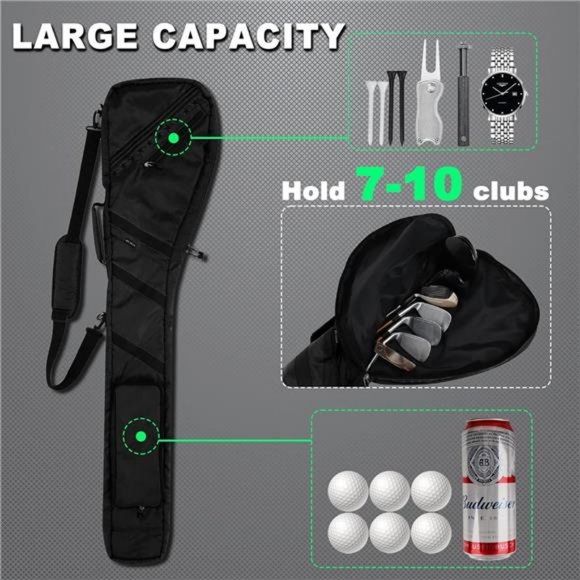 Small Golf Bags, Light Multi-Colour, Sunday Golf Carry Bag Foldable - Picture 4 of 7